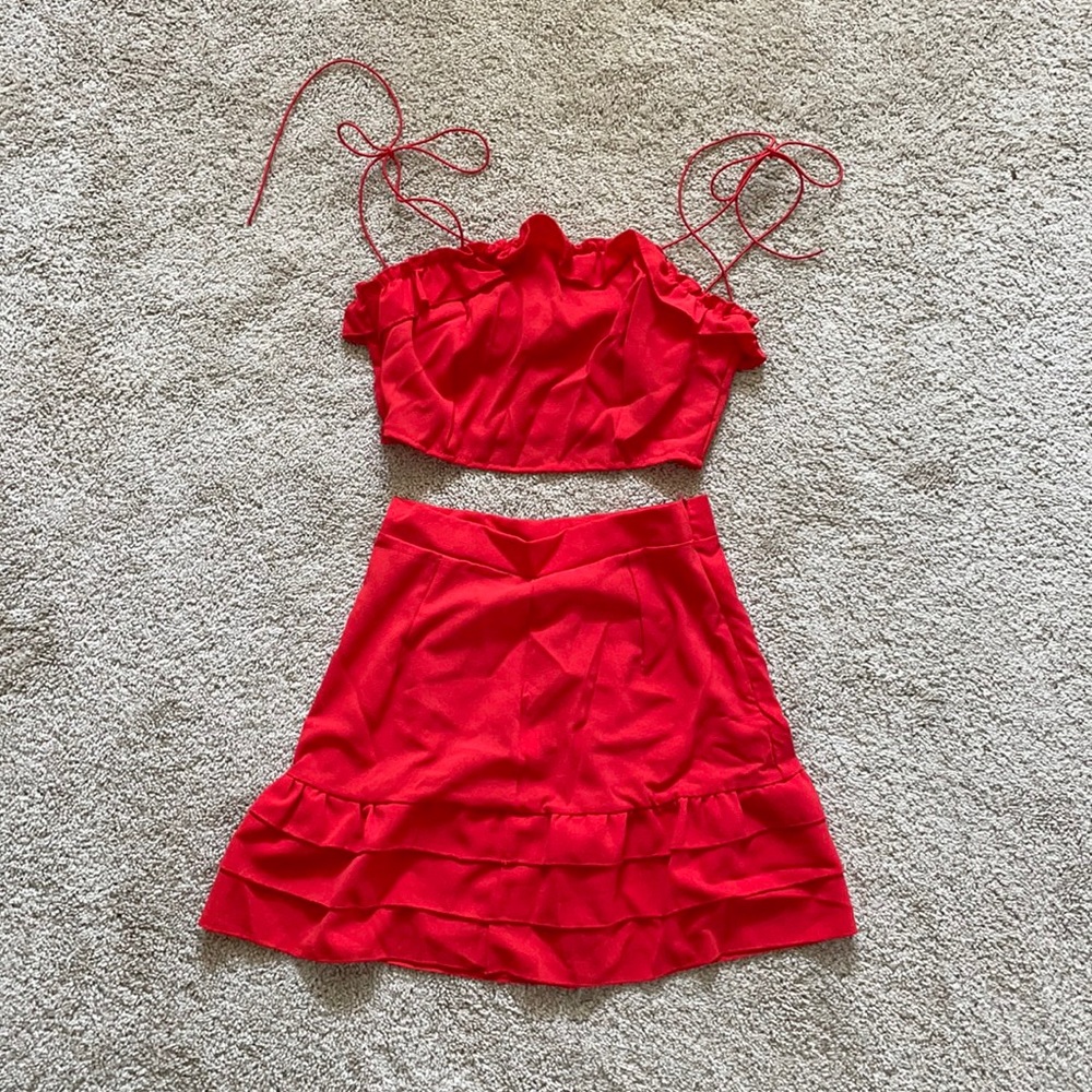 Matching skirt and crop top set